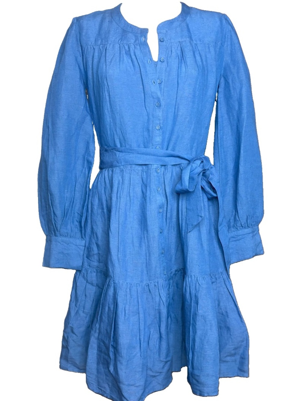 Sundance Blue Elderflower Linen Shirt Dress